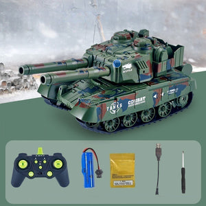 1/24 Remote Control Tank 2.4G Double Cannon Water Bomb Tank 360° Rotating Tracked Tank