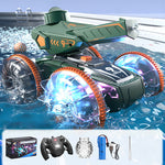 2.4G RC Amphibious Car 4WD Water Gun Vehicle Waterproof RC Tank With Light