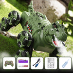 2.4G RC Stunt Car Eight-wheeled Dino Spray Deformation Car Tyrannosaurus Rex Climbing Car