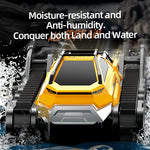 2.4G Amphibious RC Tank All-terrain Tracked Tank Waterproof Dual Control Armored Car