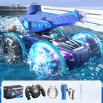 2.4G RC Amphibious Car 4WD Water Gun Vehicle Waterproof RC Tank With Light