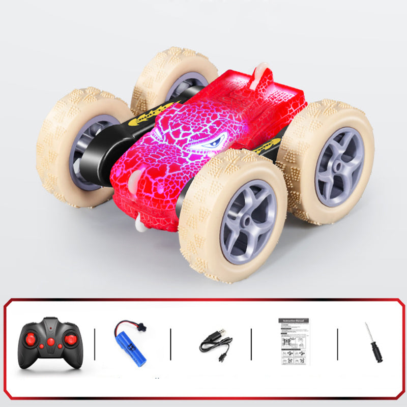 Kids RC Car 2.4G Dinosaur Stunt Car Electric Remoteol Control Car Toy With Cool Crackle Lights