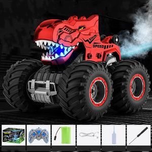 2.4Ghz Dino Remote Control Car 4WD Spray Stunt Car Climbing Off-road Car Toy