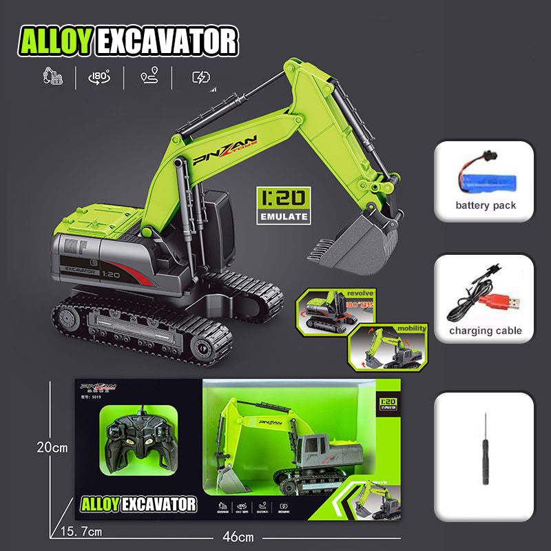 2.4G RC Excavator 1/20 Alloy RC Engineering Vehicles 6 Channels Excavator For Kids