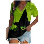 Women Wicked T-shirt The Witch Summer Tee Green Elphaba Costume for Adult