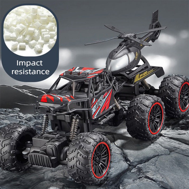 2.4G Remote Control Car 6 Wheels Racing Climbing Off-road Truck with Removable Helicopter