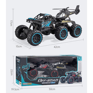 2.4G Remote Control Car 6 Wheels Racing Climbing Off-road Truck with Removable Helicopter