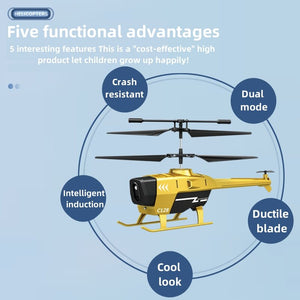 RC Helicopter Sensing Remote Control Aircraft Intelligent Obstacle Dual Control Kids interactive Toys