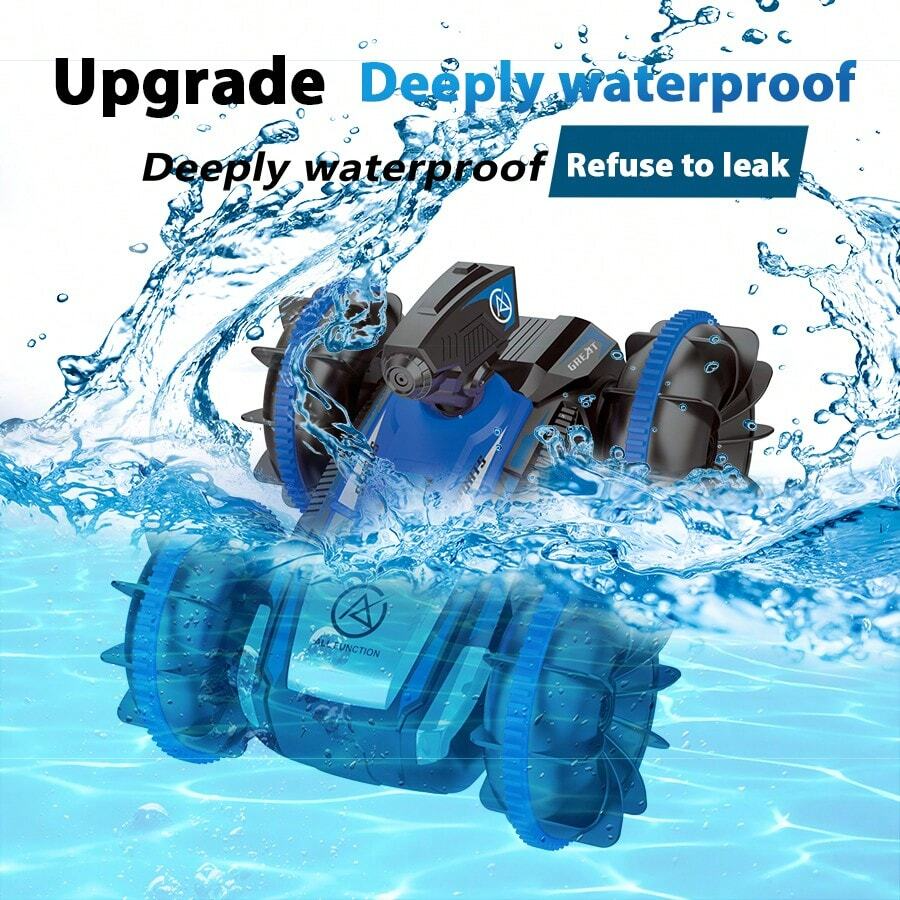 2.4G Amphibious Vehicle Dual Mode Water Column Car 360° Rotation Waterproof RC Car For Kids