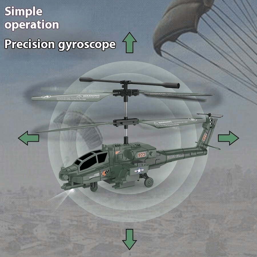 Remote Control Helicopter with Gyroscope & LED Light Armed Model Kids Flying Toys