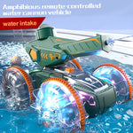 2.4G RC Amphibious Car 4WD Water Gun Vehicle Waterproof RC Tank With Light