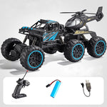 2.4G Remote Control Car 6 Wheels Racing Climbing Off-road Truck with Removable Helicopter