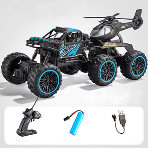 2.4G Remote Control Car 6 Wheels Racing Climbing Off-road Truck with Removable Helicopter