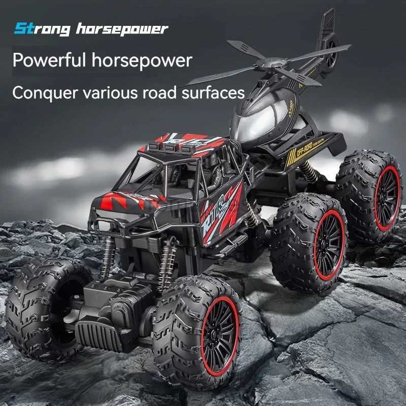 2.4G Remote Control Car 6 Wheels Racing Climbing Off-road Truck with Removable Helicopter