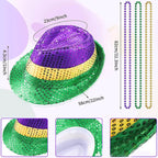 Mardigra Accessories Carnival Hat Beads Bow Mask Headband Set for Fat Tuesday Parade