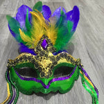 Mardigra Mask Unisex Carnival Party Mask in a Mix of Purple, Gold and Green Colors