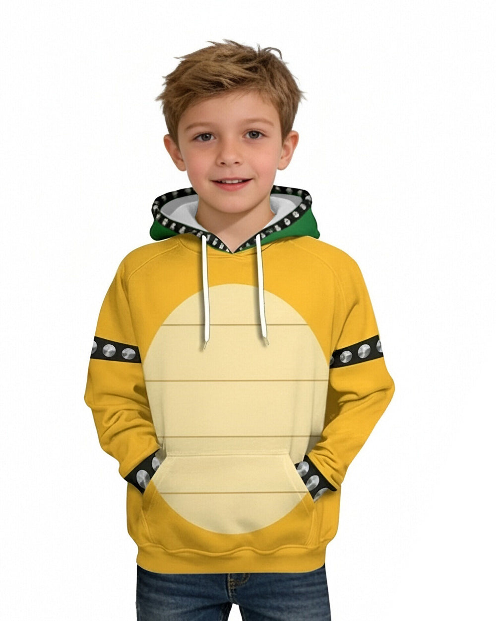 Yellow Monster Costume The Turtle Zip-up Sweatshirt Hoodie for Themed Parties