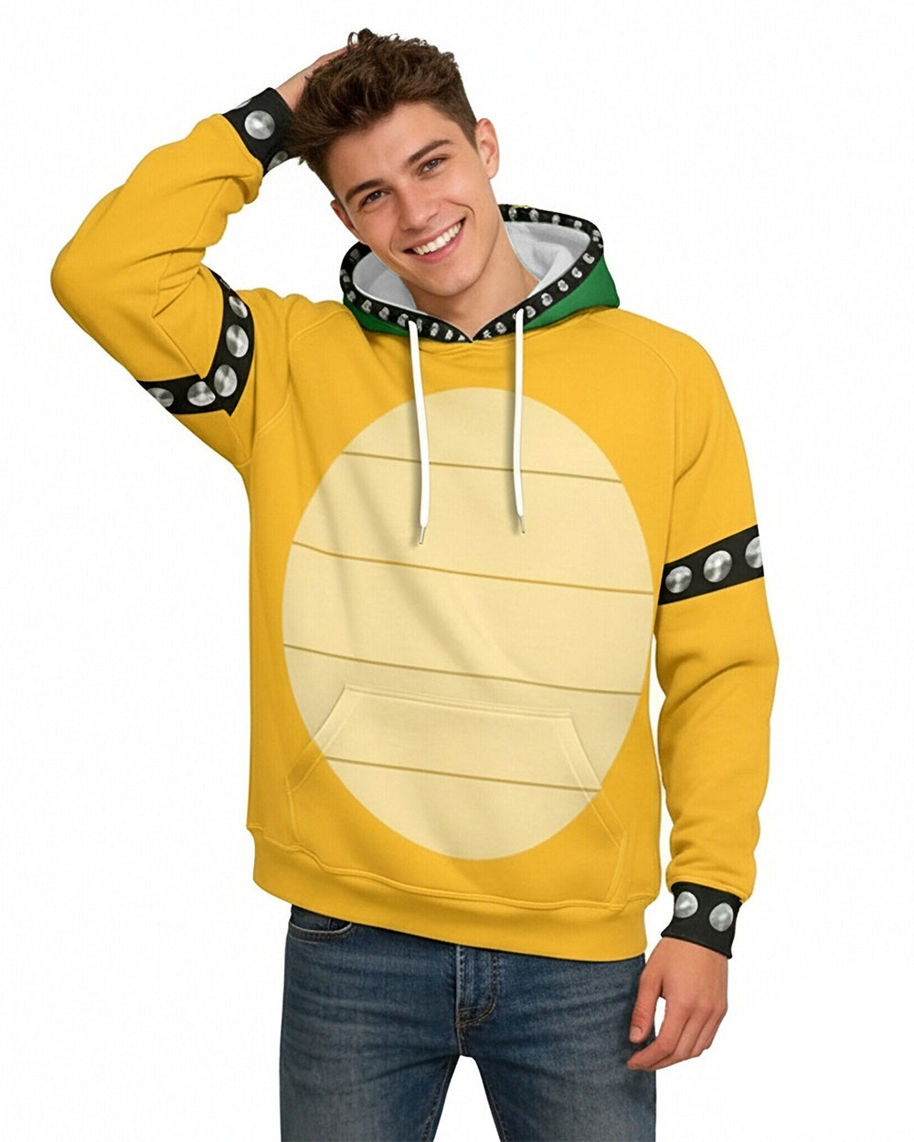 Yellow Monster Costume The Turtle Zip-up Sweatshirt Hoodie for Themed Parties