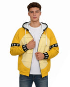 Yellow Monster Costume The Turtle Zip-up Sweatshirt Hoodie for Themed Parties