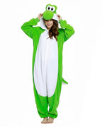 Green Dinosaur Plush Onesie Soft Pajamas with Spiky Tail for Cozy Home Wear