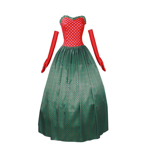 martha may whovier red and green dress Sunbaby Costume Maxi with Gloves for Women – Sun Baby Color:Slate blue styleattribute-ruched See By Chloe Green