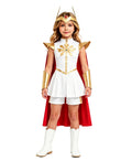 Girls Women Magical Princess of Power Costume White Goddess Warrior Dress Set with Cloak for Halloween Cosplay