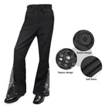 Mens Disco Outfit 70s Fashion Costume Bell-Bottoms Shirts Wig and Accessories Full Set for Disco Party