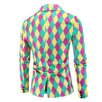 Men's Mardigra Outfit Fat Tuesday Carnival Party Tops Pants Vest and Accessories Suit Party Costume