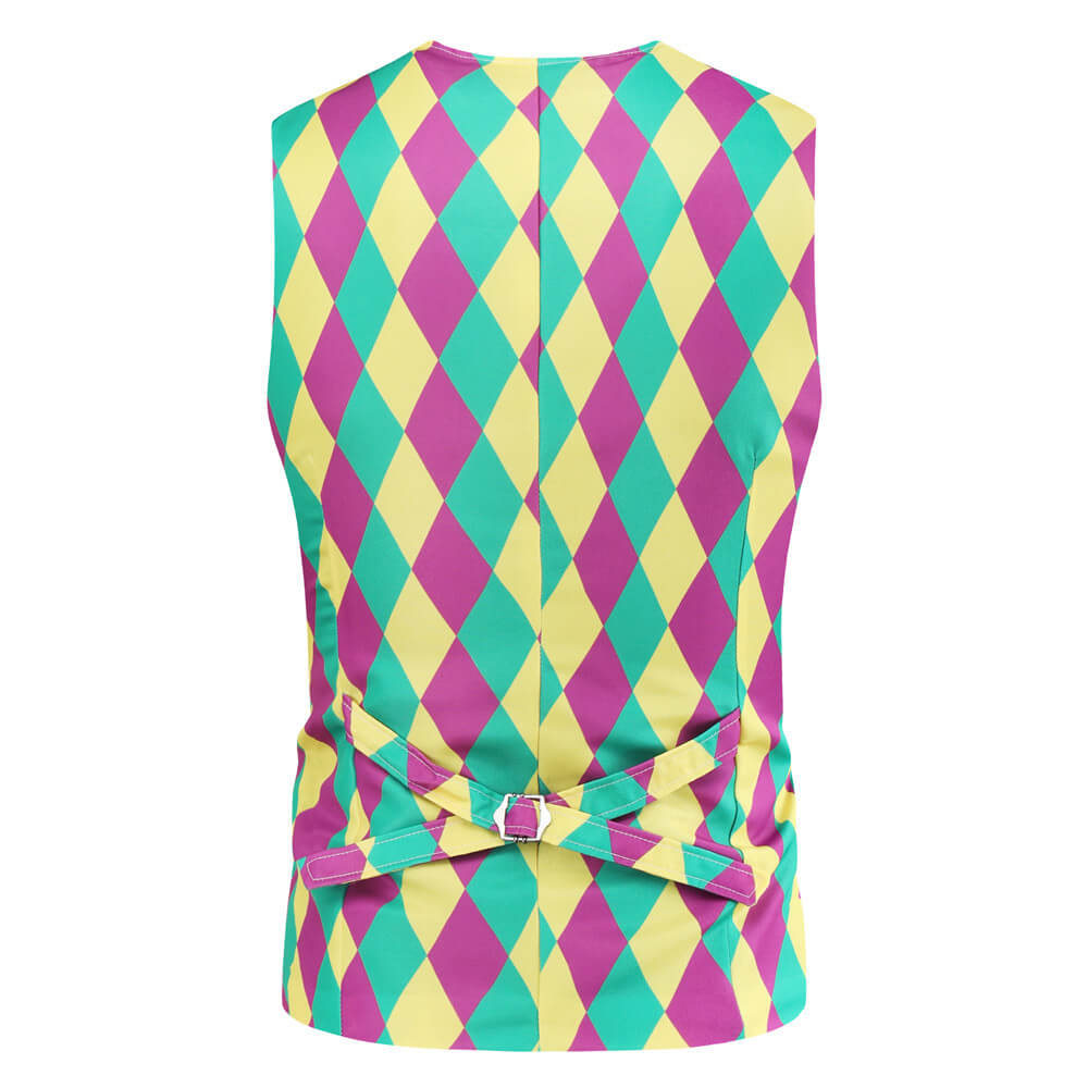 Men's Mardigra Outfit Fat Tuesday Carnival Party Tops Pants Vest and Accessories Suit Party Costume