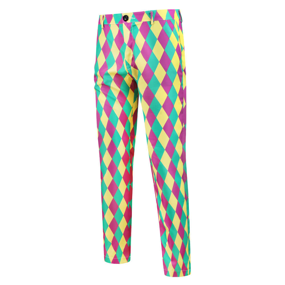 Men's Mardigra Outfit Fat Tuesday Carnival Party Tops Pants Vest and Accessories Suit Party Costume