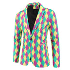 Men's Mardigra Outfit Fat Tuesday Carnival Party Tops Pants Vest and Accessories Suit Party Costume