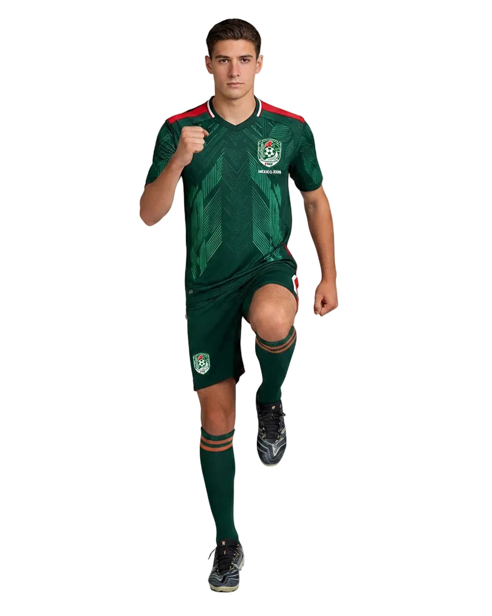 Mexico Soccer Jersey Shirts Shorts Socks and Sling Bag Soccer Fan Cheering Kit for Game Day Party Supplies