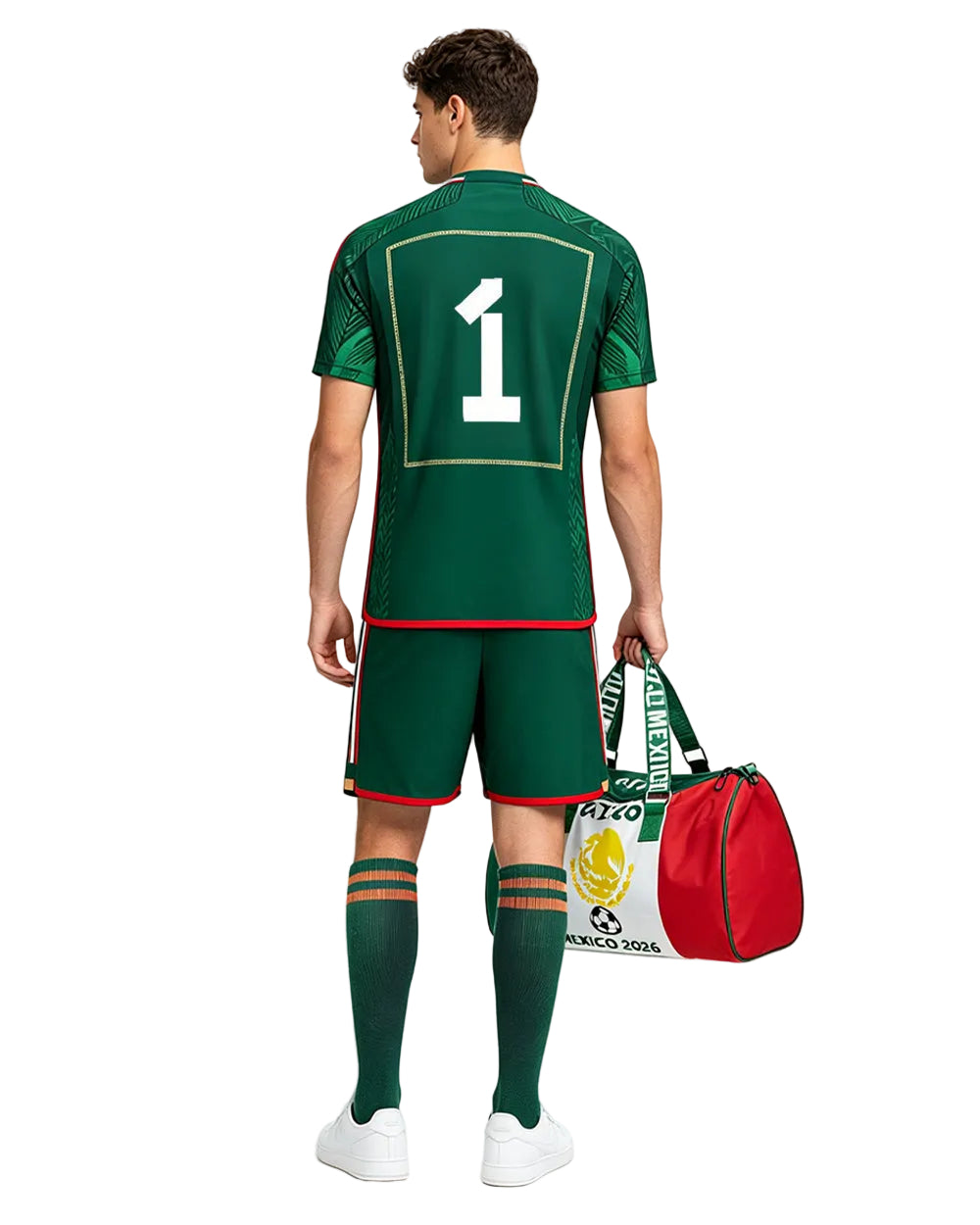 Mexico Soccer Uniform Jersey Shirts Socks and National Duffel Bag Complete Training Kit for Soccer Players