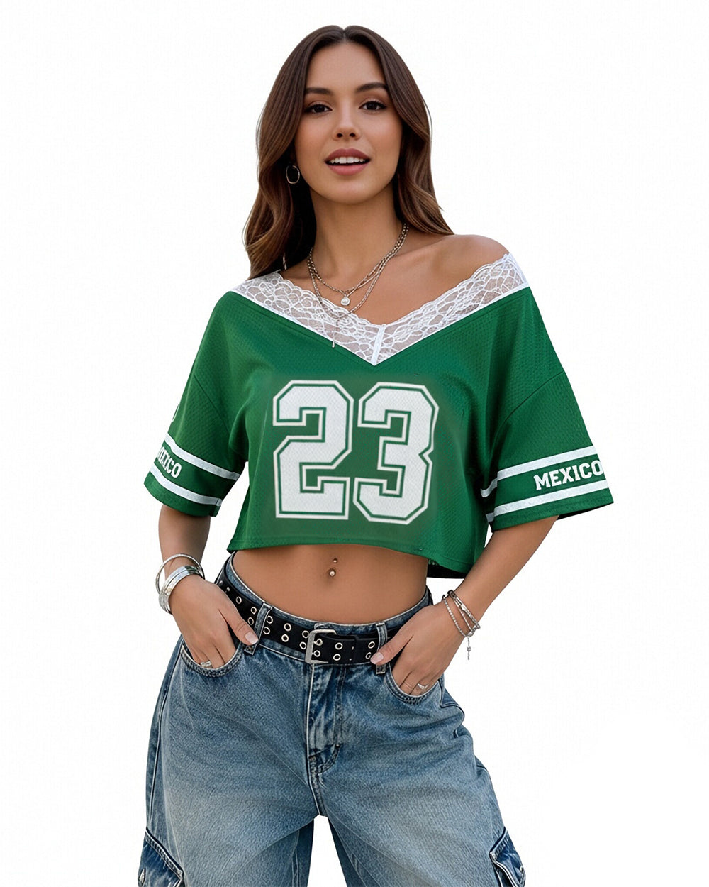 Mexico Female Jersey 2026 Mexico Soccer Jersey for Women Streetwear Crop Shirt