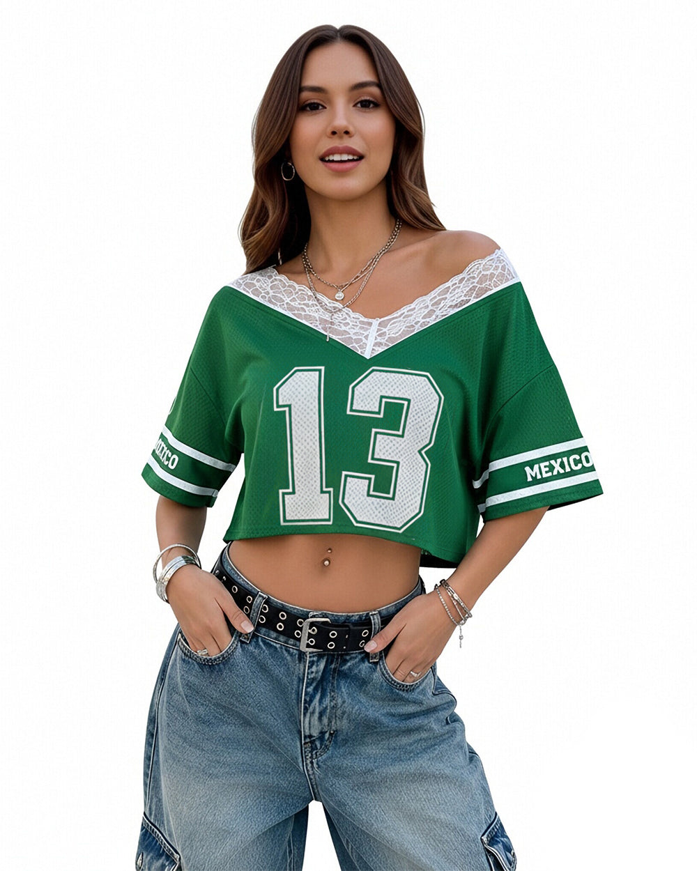Mexico Female Jersey 2026 Mexico Soccer Jersey for Women Streetwear Crop Shirt