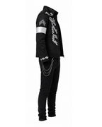 Pop Star Outfit Black Jacket Shirt and Pants 3pcs Suit for Kids Adults Halloween Cosplay Party