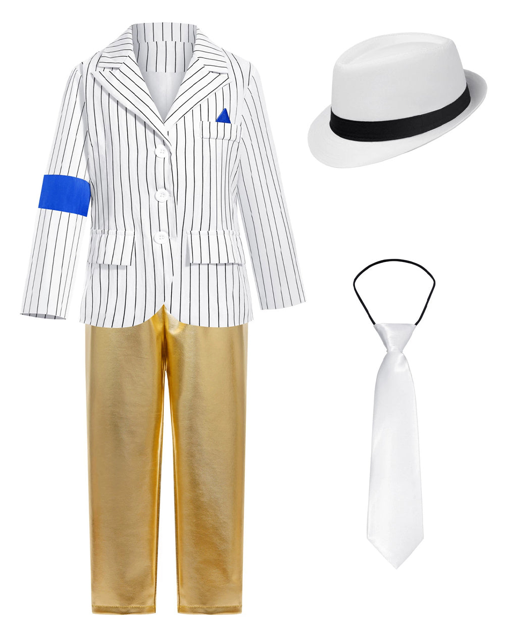 Rocking Boy Stage Performance Costume 80s 90s Pop Star Outfit for Halloween Party Dress Up