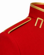 Kids Pop King Costume Red Jacket Pants and Glasses for Cosplay Events Halloween Party