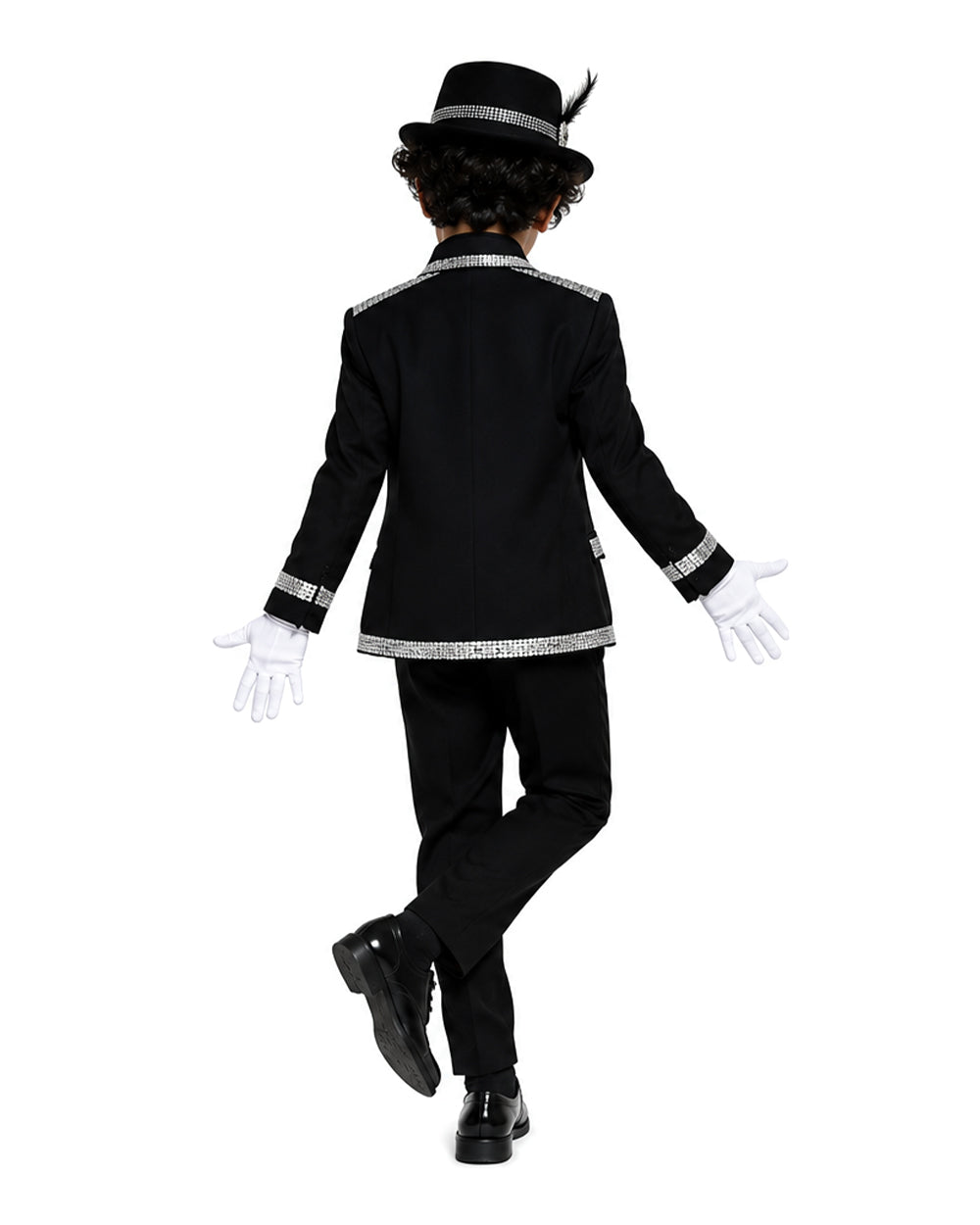 Boys Pop King Costume Black Jacket Shirt Pants and Accessories Full Set for Stage Performance