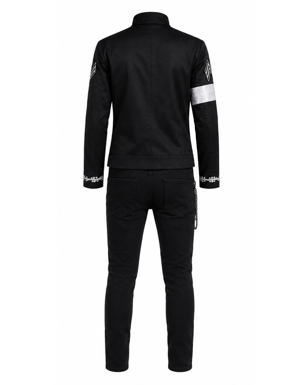 Pop Star Outfit Black Jacket Shirt and Pants 3pcs Suit for Kids Adults Halloween Cosplay Party
