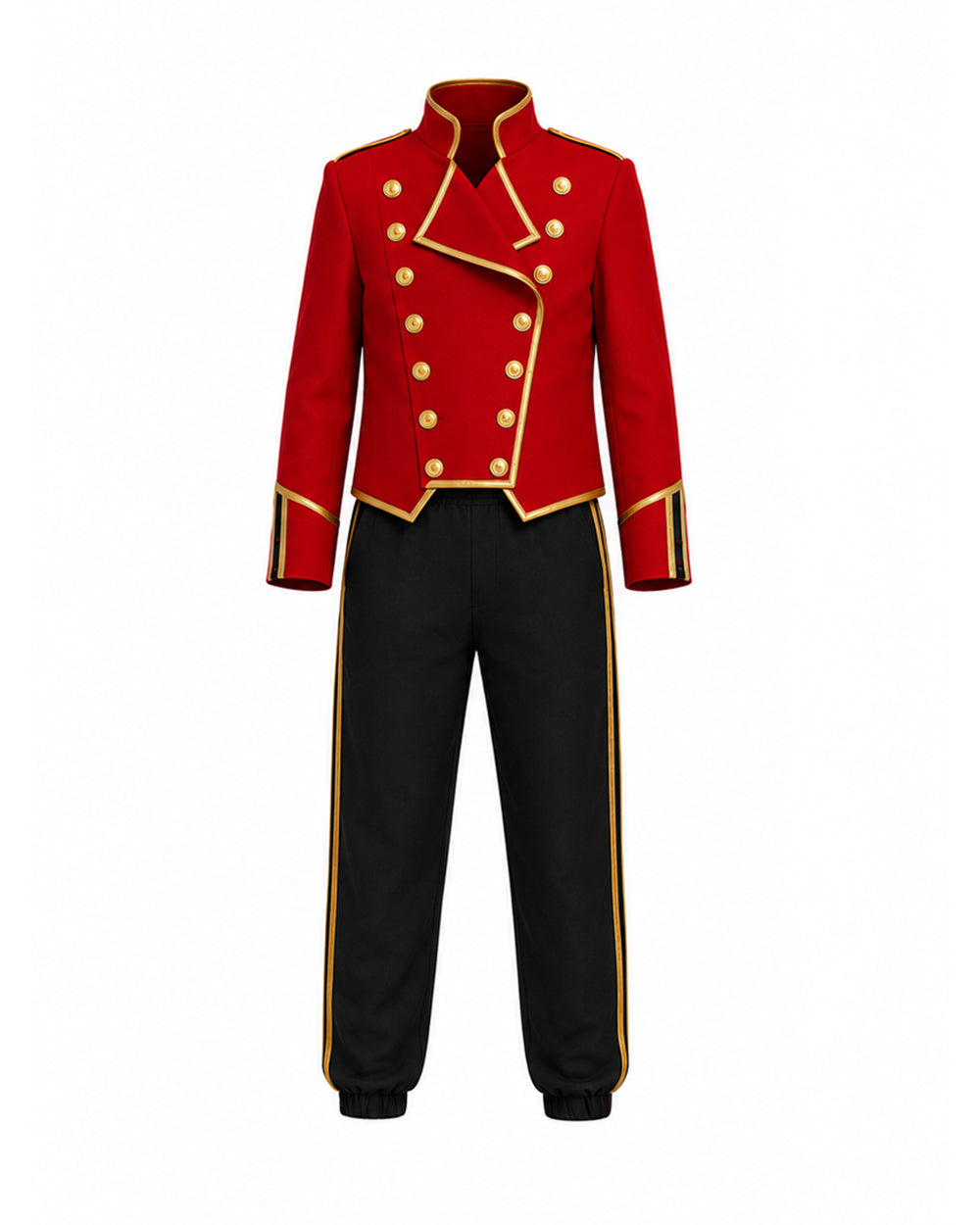 Kids Pop King Costume Red Jacket Pants and Glasses for Cosplay Events Halloween Party