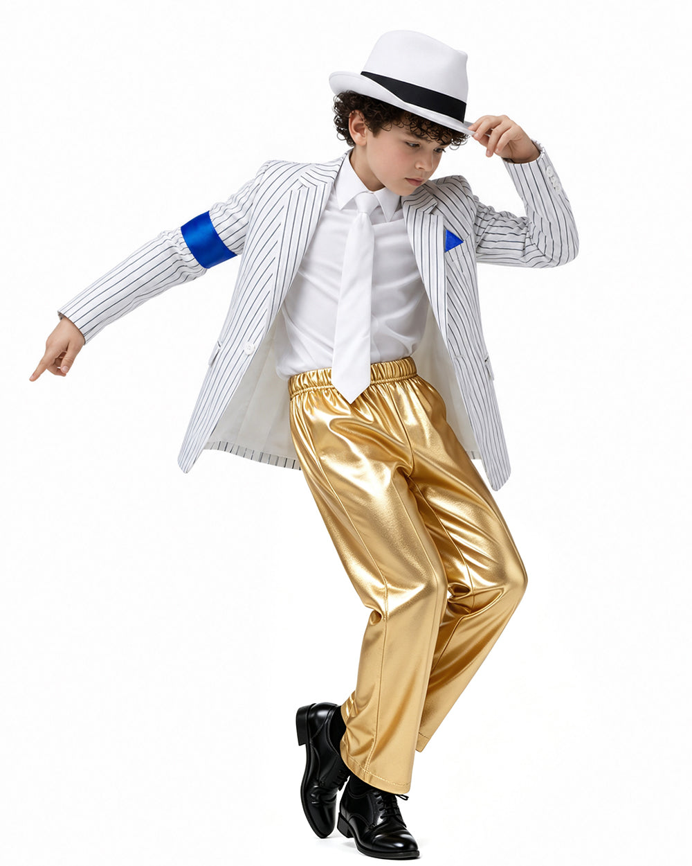 Rocking Boy Stage Performance Costume 80s 90s Pop Star Outfit for Halloween Party Dress Up