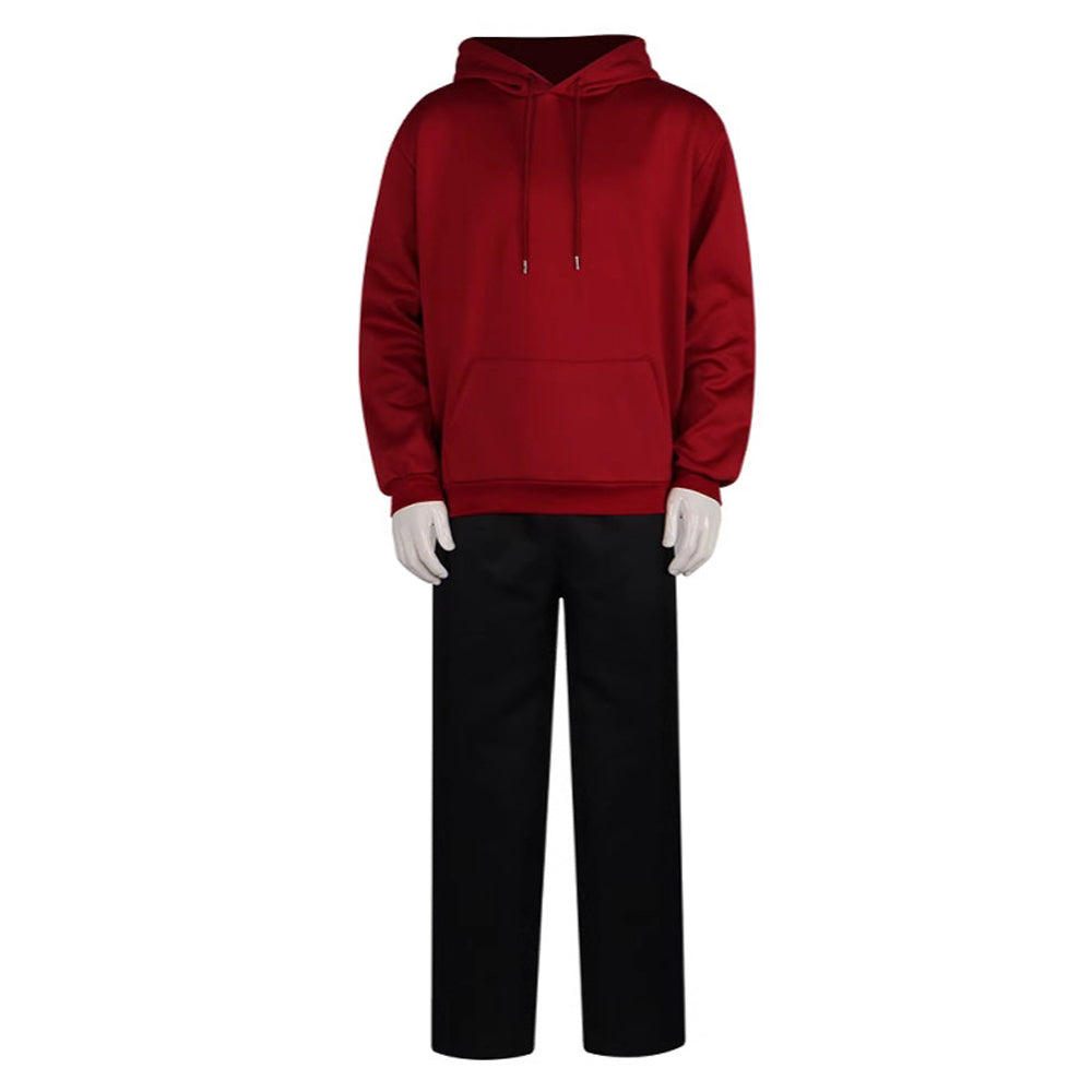 Teens Red Hoodie and Pants Young Brother Sebastian Eugene Hansen Sweatshirt for Daily Wear