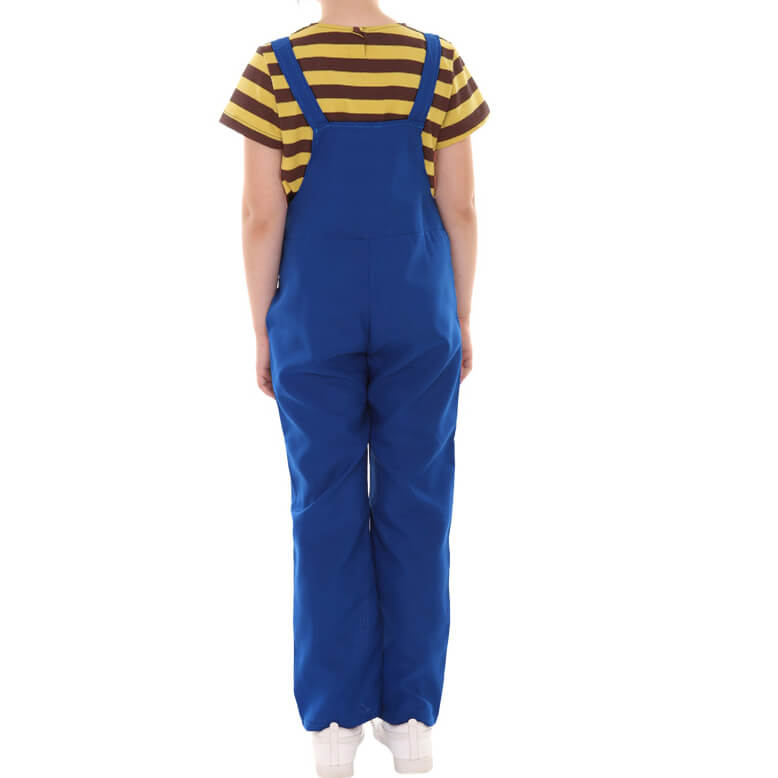 Girls Minion Costumes Agnes Gru Outfit Yellow T-Shirt and Blue Overalls