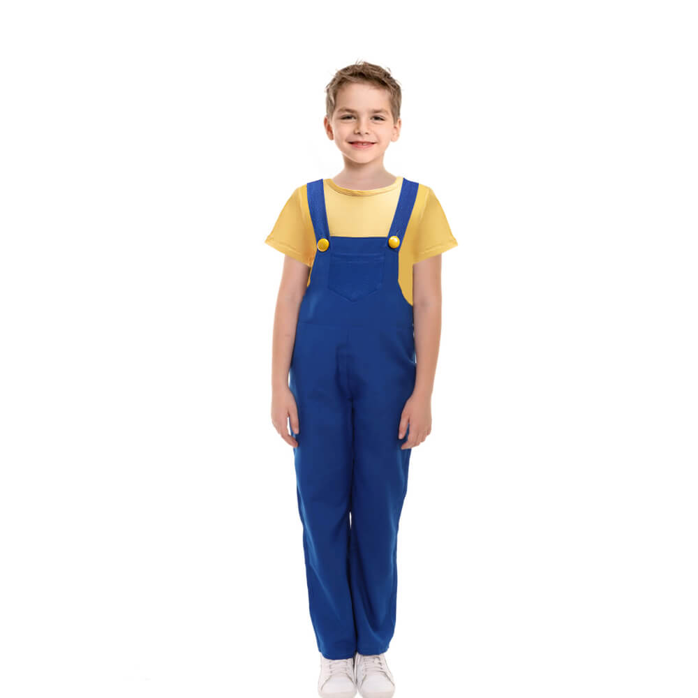 Boys Costume Yellow shirt and Denim overalls Kids Costumes Halloween Costumes