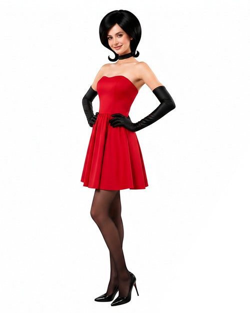 red dress with black tights Women Scarlet Costume Retro Villain and Ac – Sun Baby October 2025 line silhouette balanced by Romantic A-line Wedding Gown Size:6XLarge