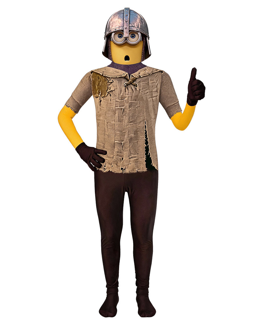 Yellow Medieval Knight Costume Funny Creature Jumpsuit Helmet 2pcs Suit for Cosplay Carnival