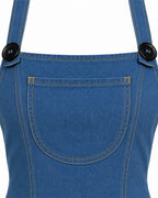 Yellow Monster Costume Hot Girl Crop Denim Dress with Flared Sleeves and Underwear for Women Theme Party Dress Up