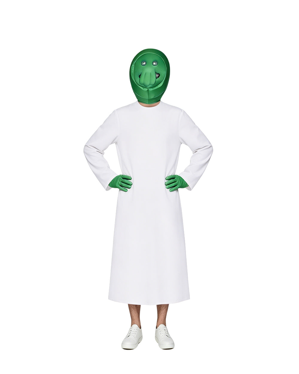 Goomi Costume Green Monster Helmet Robe and Gloves 3pcs Suit for Kids Adults Cosplay Events