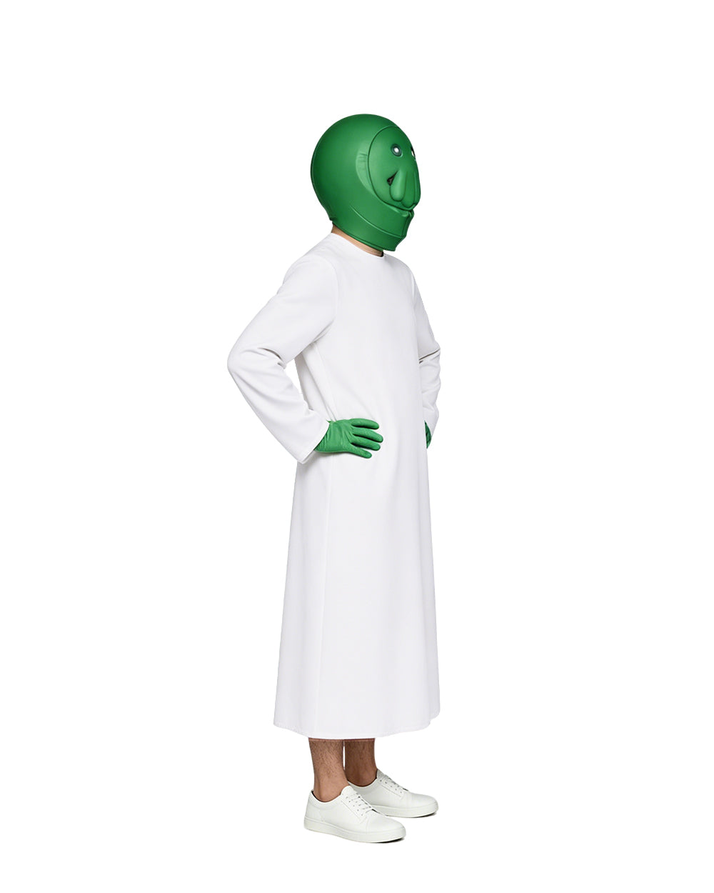 Goomi Costume Green Monster Helmet Robe and Gloves 3pcs Suit for Kids Adults Cosplay Events